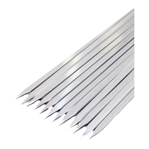 Free engraving 304 food grade stainless steel barbecue skewers restaurant barbecue shop commercial flat skewers wholesale roasting needle thick