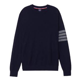 【纯羊毛】德鲨男士圆领毛衣2024秋冬新款休闲男装针织衫