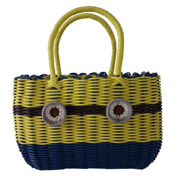 Free shipping shopping basket hand-held blue storage plastic woven basket vegetable basket pet basket bath basket bath basket