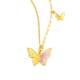 Chow Tai Sang and Monet co-branded | Gold necklace pure gold rose butterfly set chain pendant as a birthday gift for girlfriend
