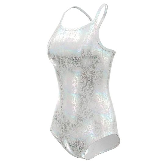 swans白蟒泳衣女士显瘦2025新款蛇纹专用竞速训练温泉连体游泳衣