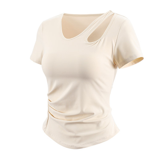 多肉女孩胖mm大码瑜伽服女紧身上衣运动跑步健身服套装t恤短袖夏