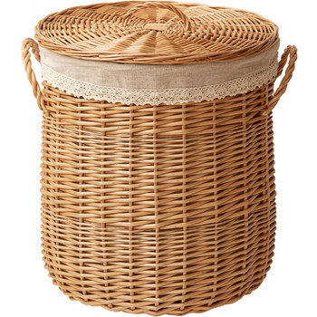 Willow woven dirty clothes basket storage basket
