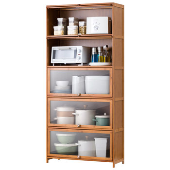 Eleven-dimensional storage cabinet with flip-up transparent door