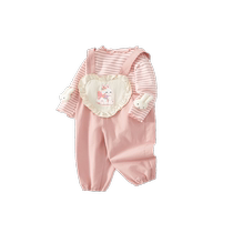 Girls Autumn Clothing Set 2024 New Style Baby Long-Sleeved T-Shirt Childrens Overalls Spring and Autumn Childrens Two-piece Set