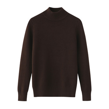 Autumn and winter half turtleneck plus fleece warm cashmere sweater