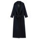 Lace-up loose extra-long suit collar woolen coat