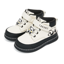 Tyrannis autumn new childrens shoes boys boots baby girls non-slip soft bottom childrens panda short leather boots