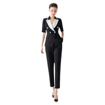 Advanced Senses Occupational Suit Womens Summer Fashion Double Exclusive Button Short Sleeve Small Suit Commute Conspicuic Work West Suit Positive Dress