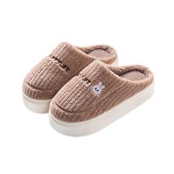Cotton slippers for women in autumn and winter, postpartum period, indoor home, non-slip, thick soles, plush, furry, warm, couples, men