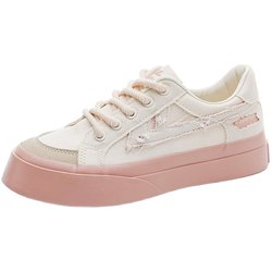 ເກີບຜູ້ຍິງ Tianjiujiu Haowuhuili canvas shoes women's 2024 spring new white shoes versatile ins trendy board shoes