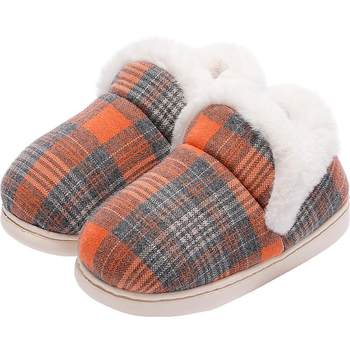 Shepherd boy's winter velvet soft-soled anti-slip children's cotton slippers