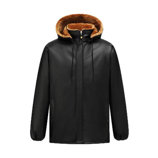 皮裤男加绒加厚防水防油外卖骑行防风耐磨冬季保暖皮衣皮裤套装男