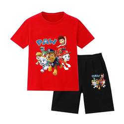 Paw Paw Team Boys Sports Suit ຂອງເດັກນ້ອຍ Summer Clothes Round Neck Short Sleeve T-Shirts for Children and Middle School Boys Handsome and Fashion Shorts Thin Style trendy