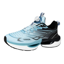 Rotating button mens shoes summer breathable mesh sports shoes mens shock-absorbing 6cm inner height increase 8cm casual running shoes