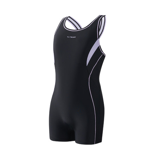 Girls one-piece swimsuit mid-large children professional training swimsuit