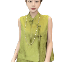 This years popular new Chinese style tops wide-leg pants suits high-end and chic summer wear a complete set of womens clothing