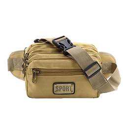 New large-capacity multi-layered waist bag for men, canvas sports outdoor business bag, mobile phone waist bag, women's multi-functional wallet