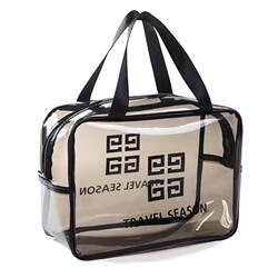 2023 new thickened PCV cosmetic bag waterproof transparent large capacity portable toiletry bag travel bag ins internet celebrity bag