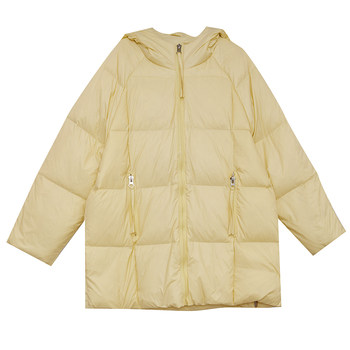 Square pressed plaid down jacket mid-length jacket