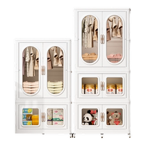 Simple wardrobe installation-free storage cabinet plastic childrens baby small wardrobe sturdy and durable foldable storage cabinet