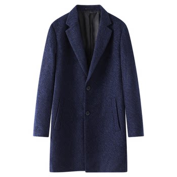 Mid-length wool coat sea shears logo autumn and winter suit collar