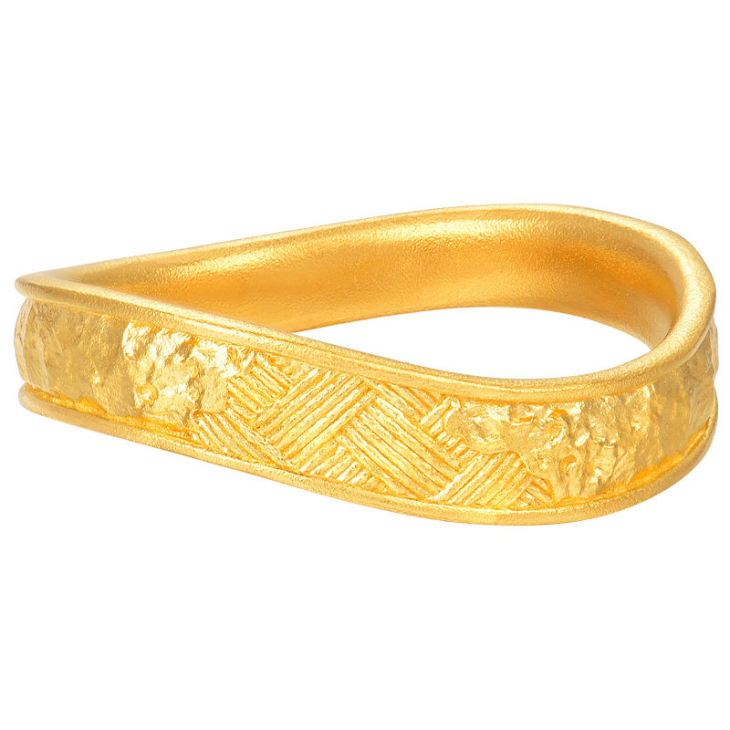Honey Gold Jewelry Gold Ring Pure Gold Ancient Method Gold Collection Bamboo Ring HGH1755