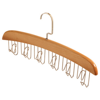 Sling hanger wavy solid wood hook household clothes belt underwear silk scarf belt rack multi-function storage tool