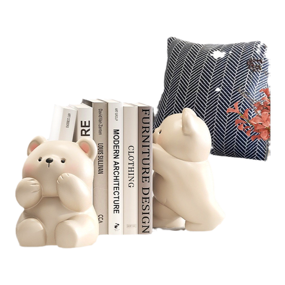 
Creamy Wind Bear Bookend Healing Small Ornaments Living Room Book Stand Home Decoration Wine Cabinet Bedroom Birthday Gift Women