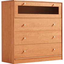 Lins Home Nordic log color sideboard against the wall integrated living room household Japanese storage cabinet Lins Wood Industry