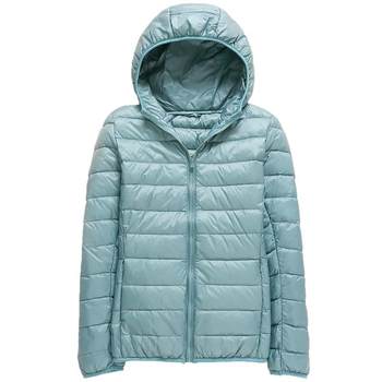 Off-season plus size plus size lightweight down jacket for women 200 ປອນຄົນກາງແລະຜູ້ສູງອາຍຸໄຂມັນ mm ແມ່ສັ້ນ hooded ultra-thin style