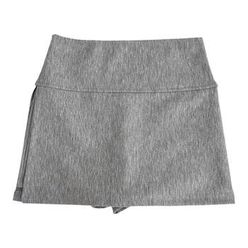Side slit ແອວສູງ slimming skirt ສັ້ນ