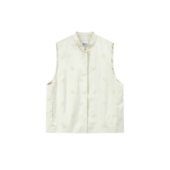 Ruyi Lianyun ພາກຮຽນ spring ແລະ summer ໃຫມ່ຄໍປະຈໍາຂະຫນາດນ້ອຍ Jacquard Jade Buckle Vest ແມ່ຍິງ Retro ໃຫມ່ແບບຈີນ Vest ແບບຈີນ