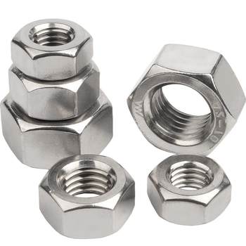 304 Stainless Steel Counter-thread nut hexagonal nut left-thread nut left-hand left-hand screw counter-thread cap M4M5M6M8M10M12M20