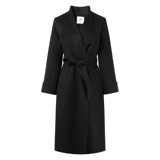 Qiushui Yiren wool long temperament woolen jacket
