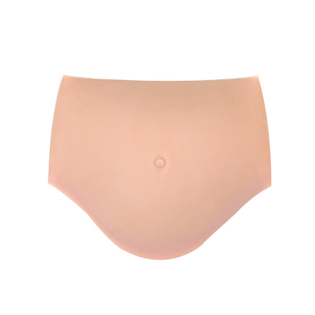 Integrated silicone prosthetic belly props simulated appearance patent
