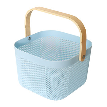 Plastic storage basket portable desktop household dormitory fruit snack sundry basket kitchen storage bathroom wash basket