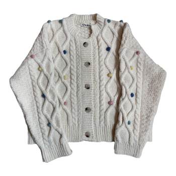 Qiurle ຕົ້ນສະບັບ homemade ຍີ່ປຸ່ນ ຫວານແລະສົດ ເສື້ອຢືດຖົ່ວເຫຼືອງ, ຖົ່ວທີ່ມີສີສັນ knitted cardigan shawl detachable