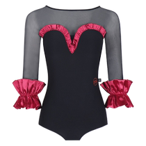 Danbaoluo womens waltz dance clothing fashionable trumpet jumpsuit with breast pads ballroom dance clothing dance top