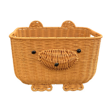 Cute bear imitation rattan storage basket for household large capacity