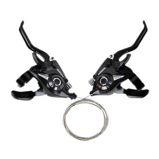 山地车3速7速8速连体指拨21 24速自行车变速指拨器铝合金一体包邮