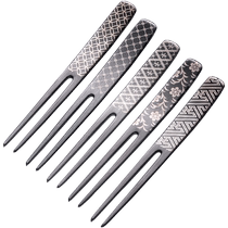 Japan imported metal dessert fork household stainless steel fruit fork exquisite chocolate cake fork Qibao