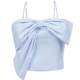 ມີແຕ່ເສື້ອເຊີດແຂນສັ້ນ camisole chiffon striped bow