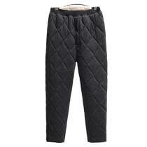 Pantalon chaud dhiver pour hommes dâge moyen et âgés caleçon long épais en velours de papa pour personnes âgées pantalon en coton pour protéger du froid.