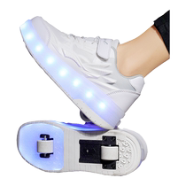 Child Riot Shoes Four Wheels Invisible Shrink Wheels Sliding Shoes Boy Students Deformed Wheels Shoes Girls Double Wheels Skates