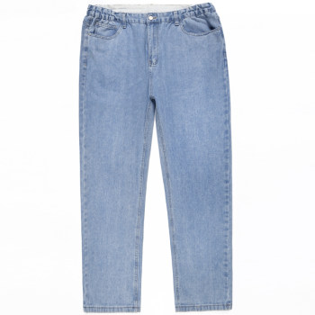 Loose straight jeans men's large size stretch wide legs