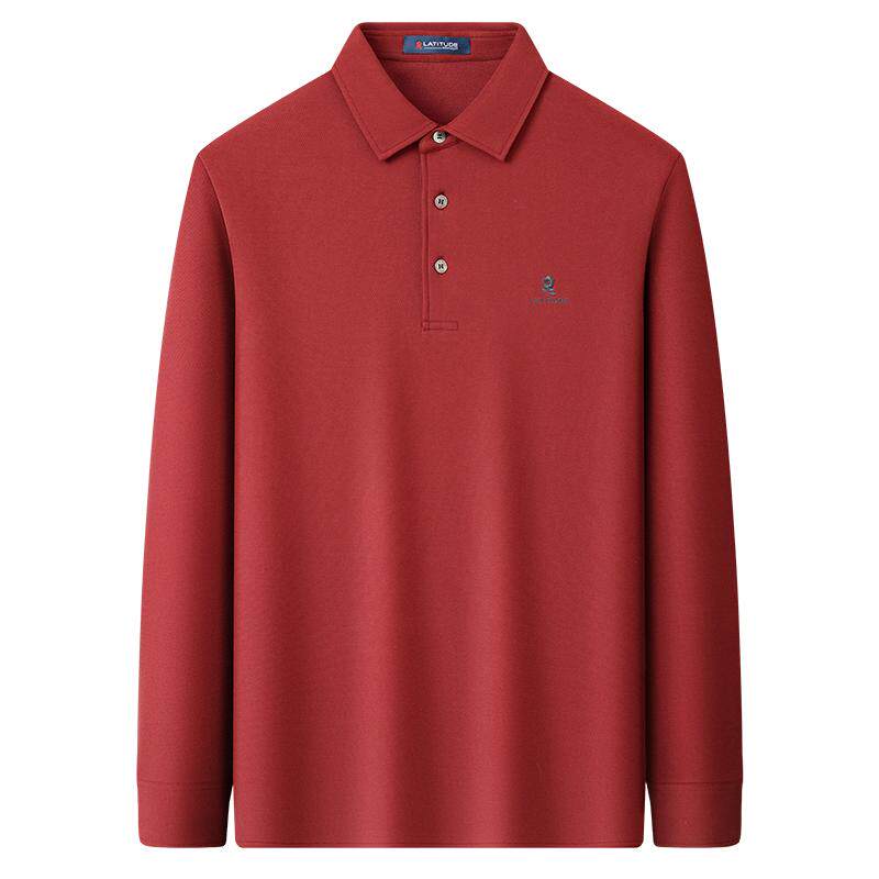 Mengtejiao long cotton lint 5A antibacterial long sleeve POLO shirt