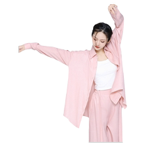 Summer modern dance loose shirt womens dance clothing classical dance long-sleeved cardigan jazz dance top practice clothing outer wear