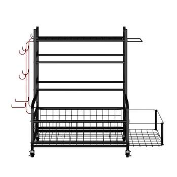 Fitness and sports equipment storage rack