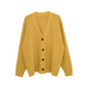 Huanghuangjia V-neck knitted loose sweater jacket